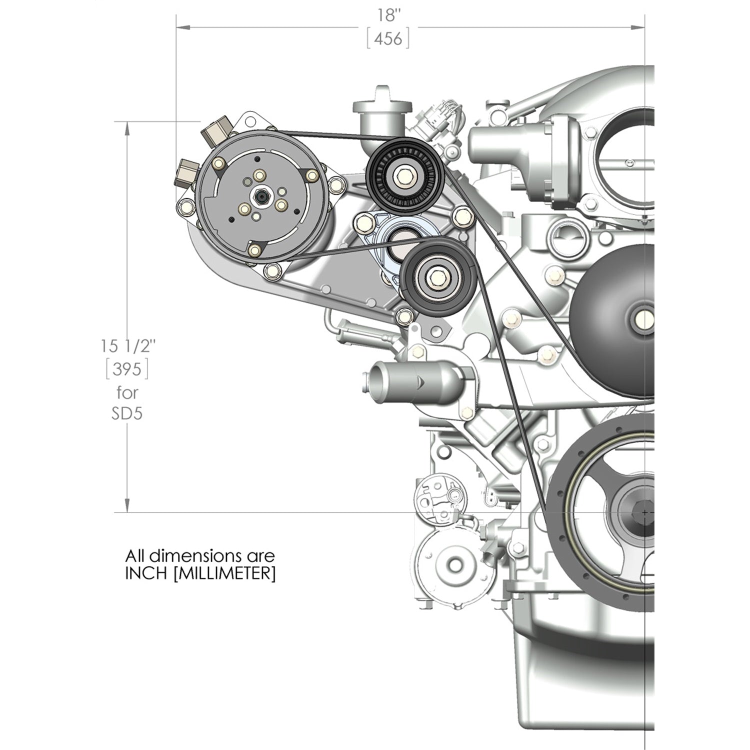Holley LS A/C Accessory Drive Kit - Passenger's Side A/C Bracket-SD508 Compressor