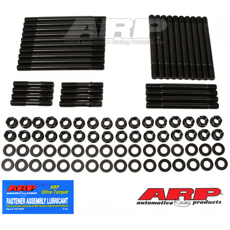 ARP Cylinder Head Stud Hex Nuts Chromoly Black Oxide - Aftermarket Head - 8 Long and 2 Short Exhaust Studs