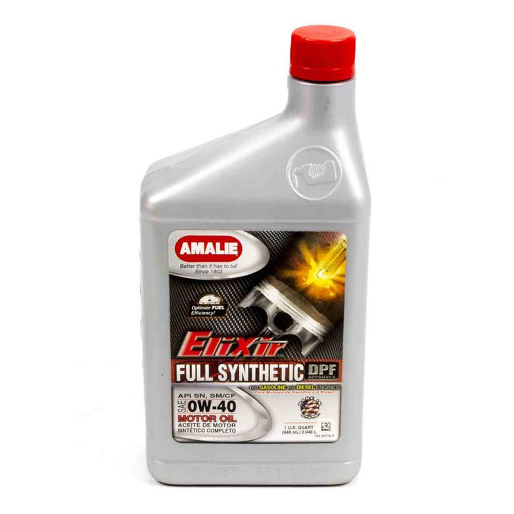 Amalie Elixir Motor Oil - 0W40 - Synthetic - 1 qt Bottle