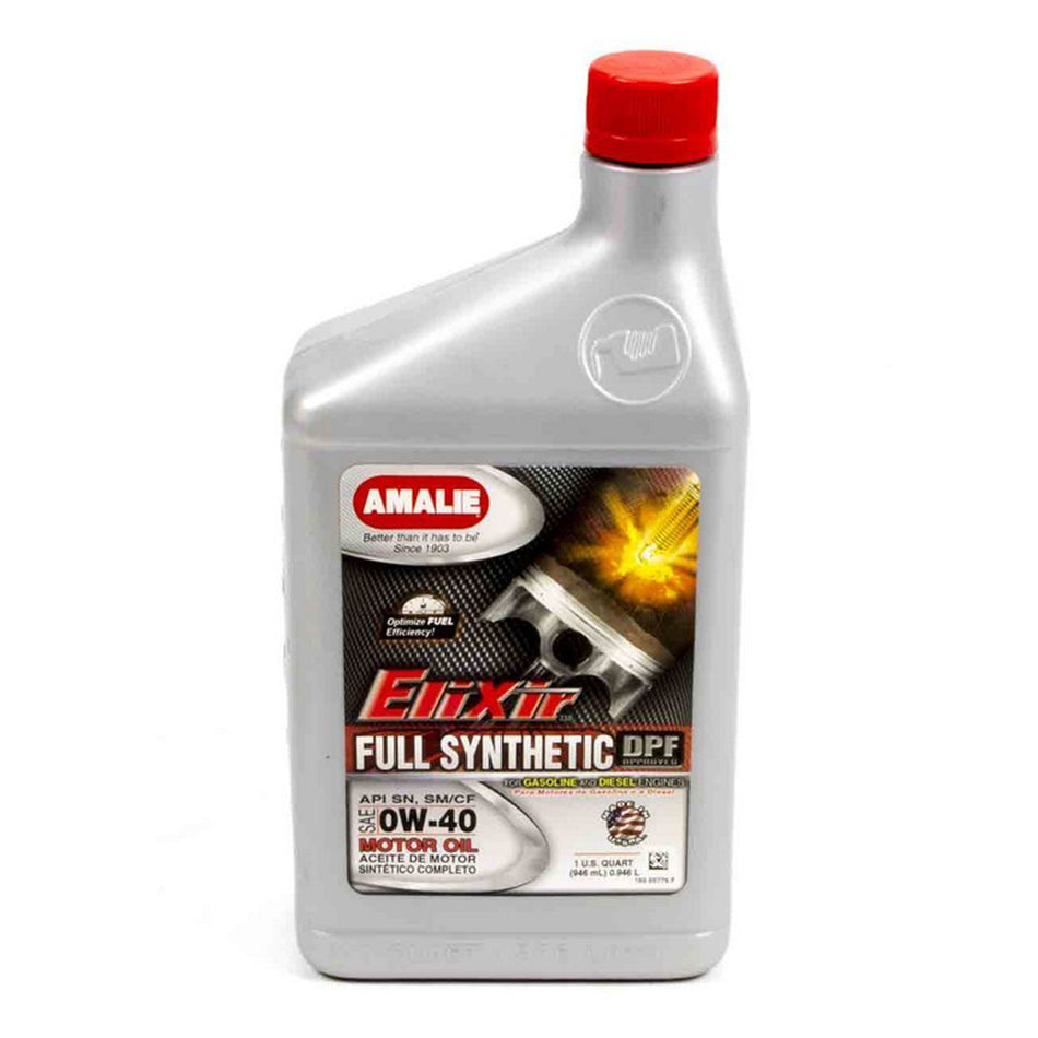 Amalie Elixir Motor Oil - 0W40 - Synthetic - 1 qt Bottle