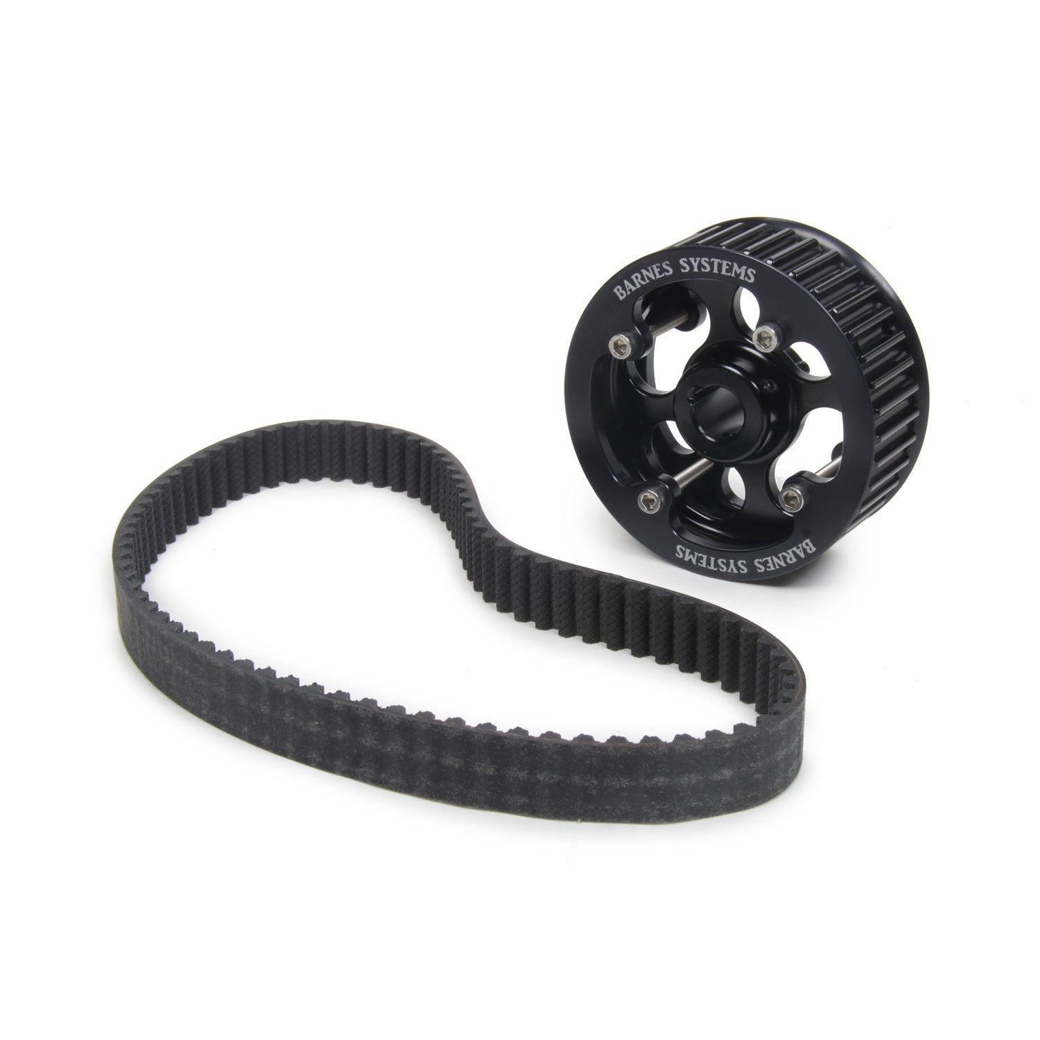 Barnes Systems HTD Oil Pump Pulley - 40-Tooth - 1-1/2" Wide - 5/8" Shaft - Belt Included - Aluminum - Black