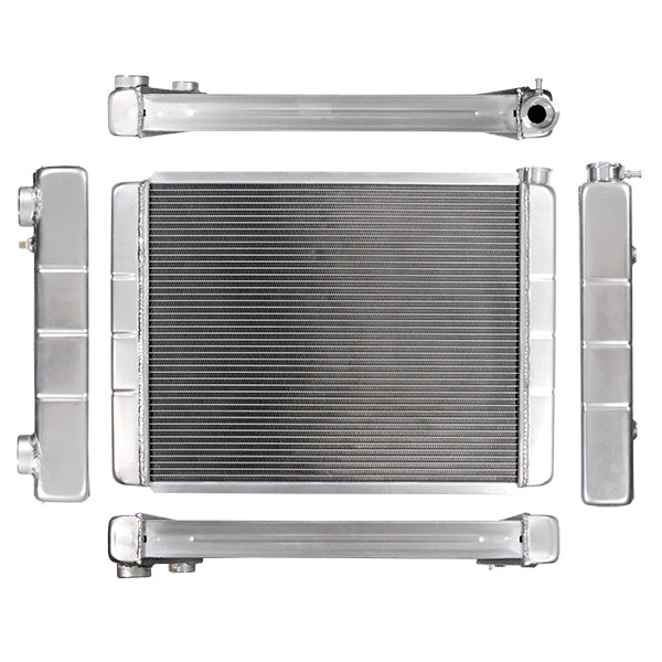 Northern Race Pro Double Pass Radiator - 19" x 28" x 3-1/8" - GM LS-Series w/ Threaded Connections Inlet