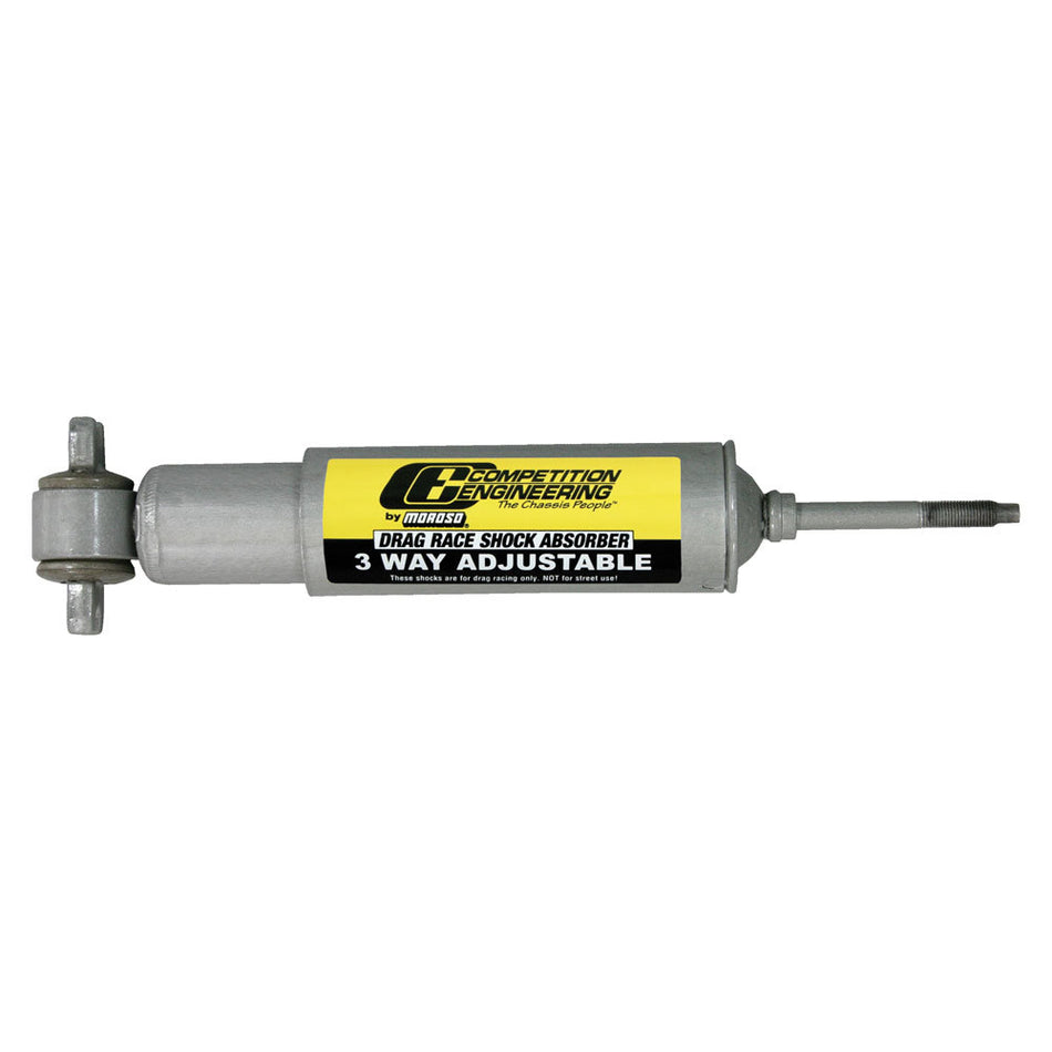 Competition Engineering Drag Monotube Shock - 12.56 in Compressed / 17.31 in Extended - 2.00 in OD - 3 Way Adjustable - Gray Paint - Front