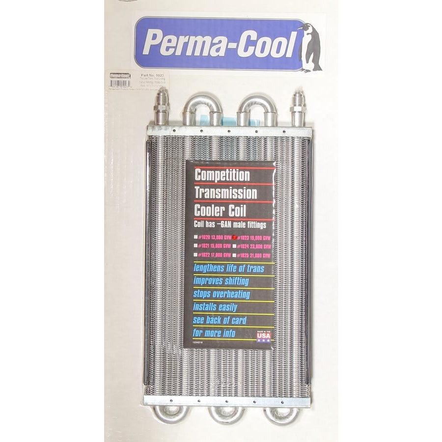 Perma-Cool Thin Line Fluid Cooler 15-1/2 x 7-1/2 x 3/4" Tube Type 11/32" Hose Barb Inlet/Outlet - Aluminum