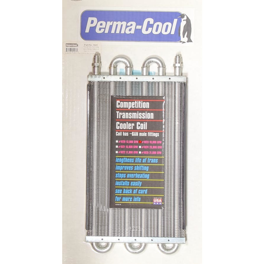 Perma-Cool Thin Line Fluid Cooler 15-1/2 x 7-1/2 x 3/4" Tube Type 11/32" Hose Barb Inlet/Outlet - Aluminum