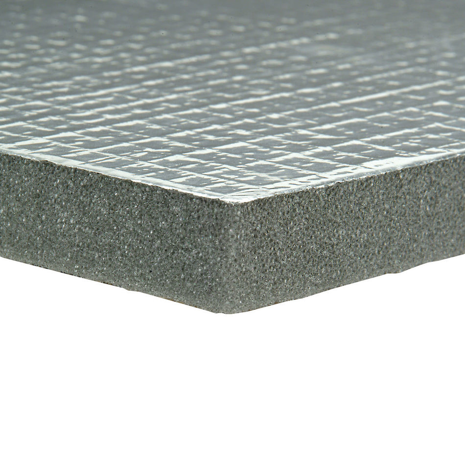 Design Engineering Under Hood Heat Shield - 3/4" Thick - Self Adhesive - Aluminized Fiberglass Cloth - Silver