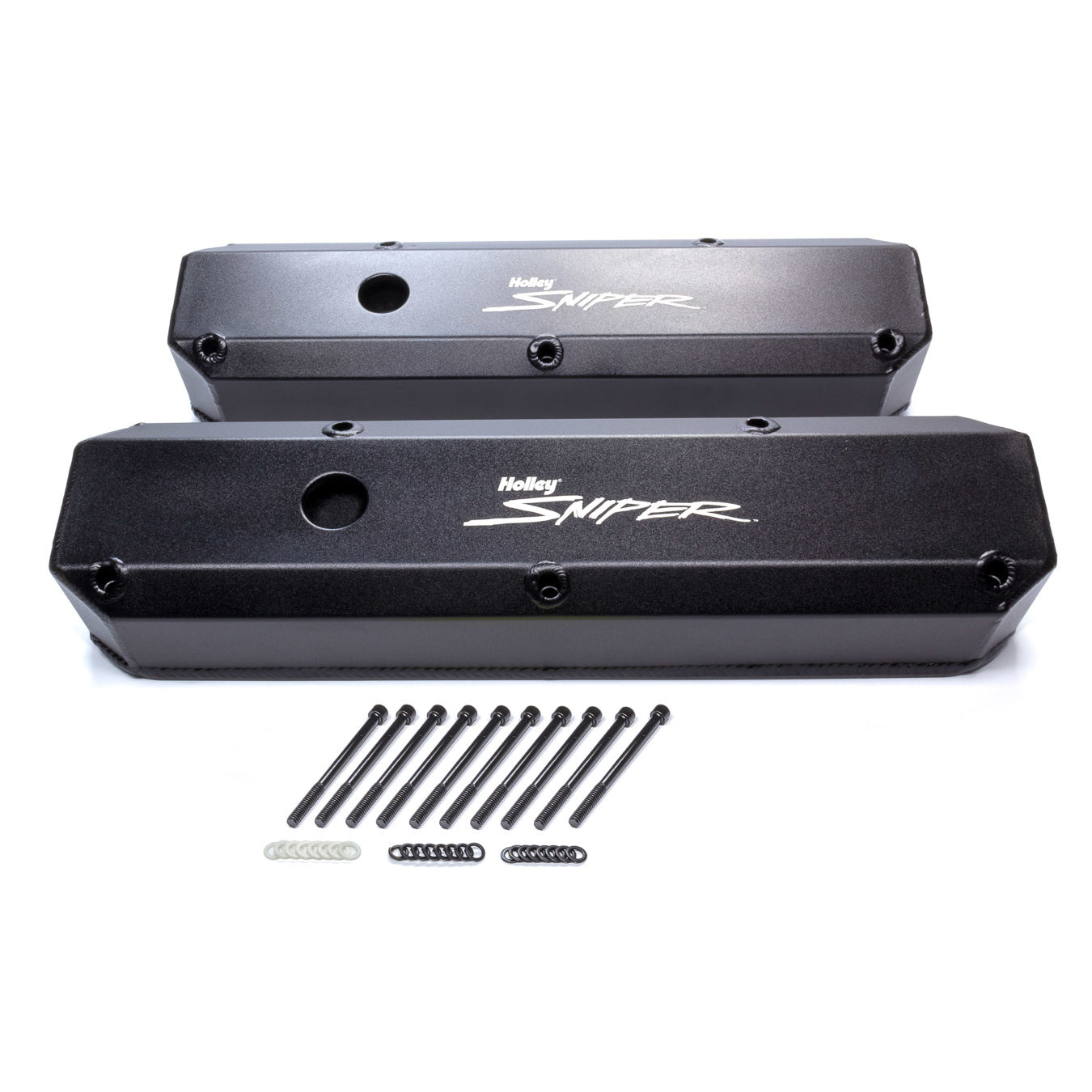 Sniper Fabricated Aluminum Valve Cover - Chrysler Small Block - Black Finish