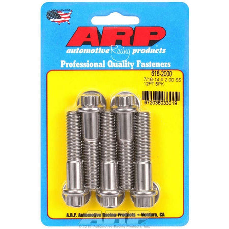 ARP Bolt - 2.000" Long - 7/16" 12 Point Head - Stainless - Polished - Universal - (Set of 5)