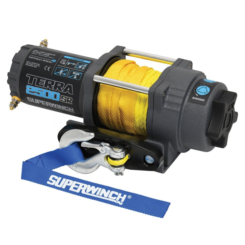 Superwinch Terra Winch - 2500 lb Capacity - Hawse Fairlead - 10 ft Remote - 3/16 in x 40 ft Synthetic Rope - 12V
