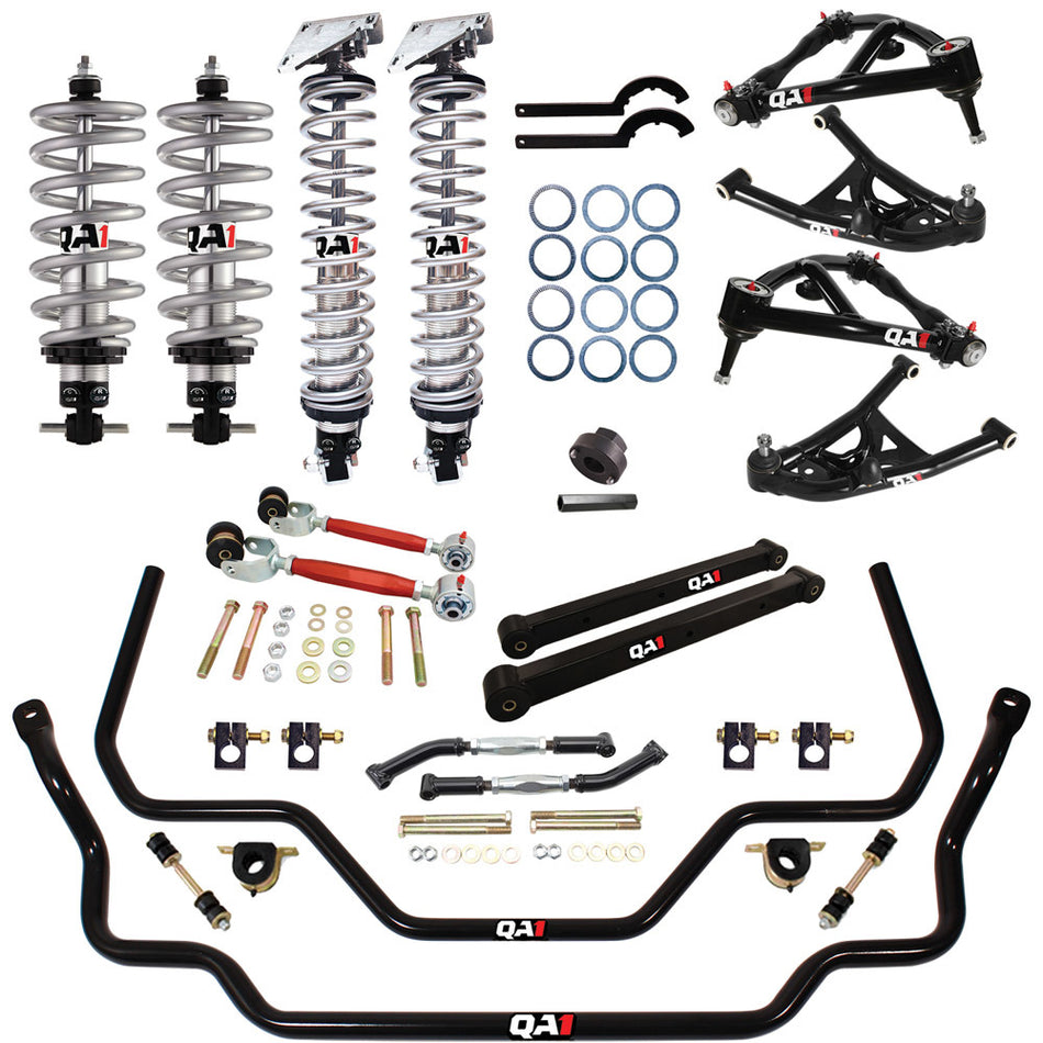 QA1 Level 2 Suspension Handling Kit - Bearings / Coil-Over System / Control Arms / Shocks / Sway Bars / Tie Rod Sleeves - GM A-Body 1968-72