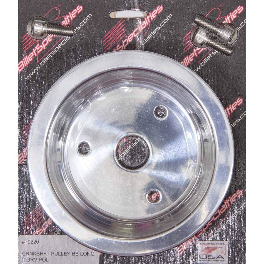 Billet Specialties BB Chevy Double Groove Crankshaft Pulley - BB Chevy - Long Water Pump