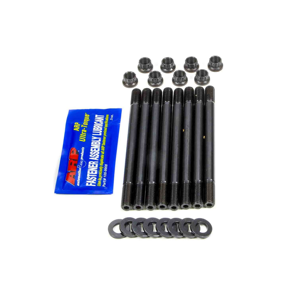 ARP Cylinder Head Stud Kit - 12 Point Nuts - Chromoly - Black Oxide - Aftermarket Head - Long Exhaust Studs Only - Big Block Chevy - Set of 8