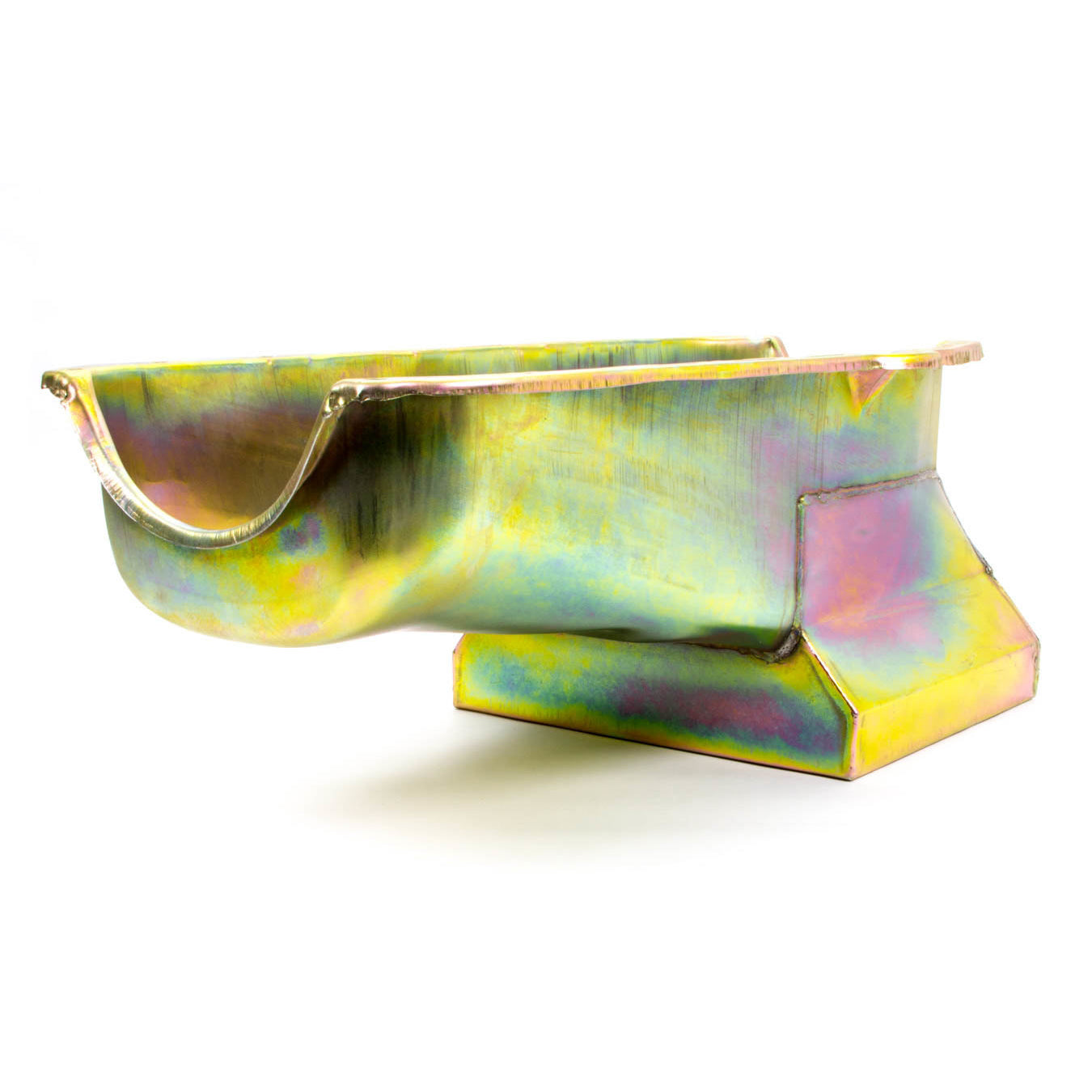 Racing Power Drag Race Rear Sump Oil Pan - 7 Quart - 8.25 in Deep - Zinc Oxide - 2 Piece Seal - Small Block Chevy
