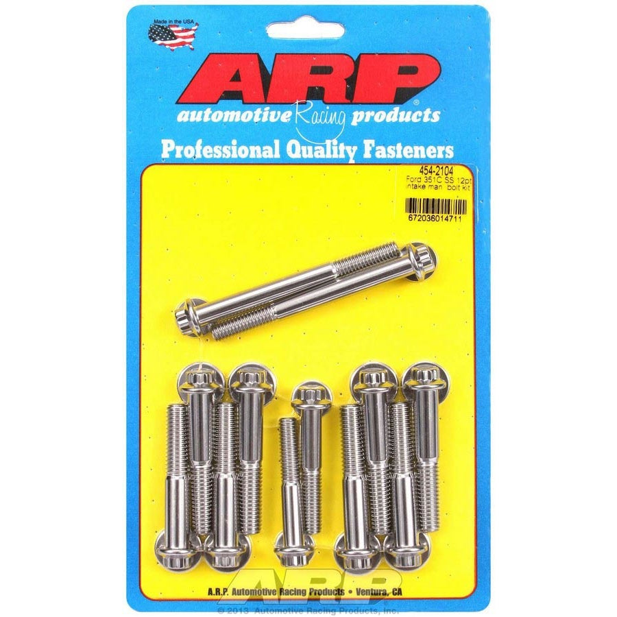 ARP Intake Manifold Bolt Kit - 12 Point Head - Polished - Ford Cleveland / Modified