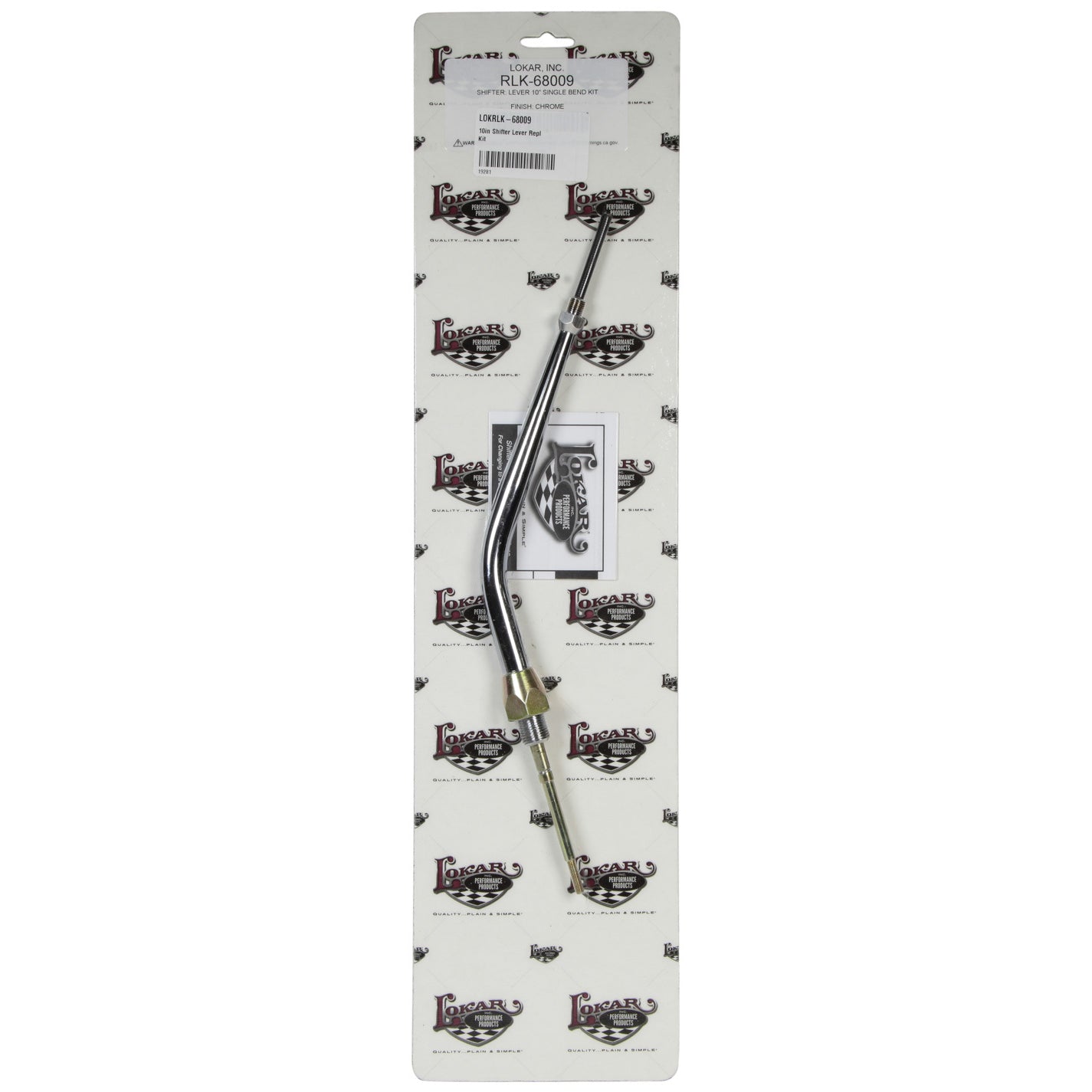 Lokar Single Bend Shifter Stick - 10" - Steel - Chrome - Lokar Shifters