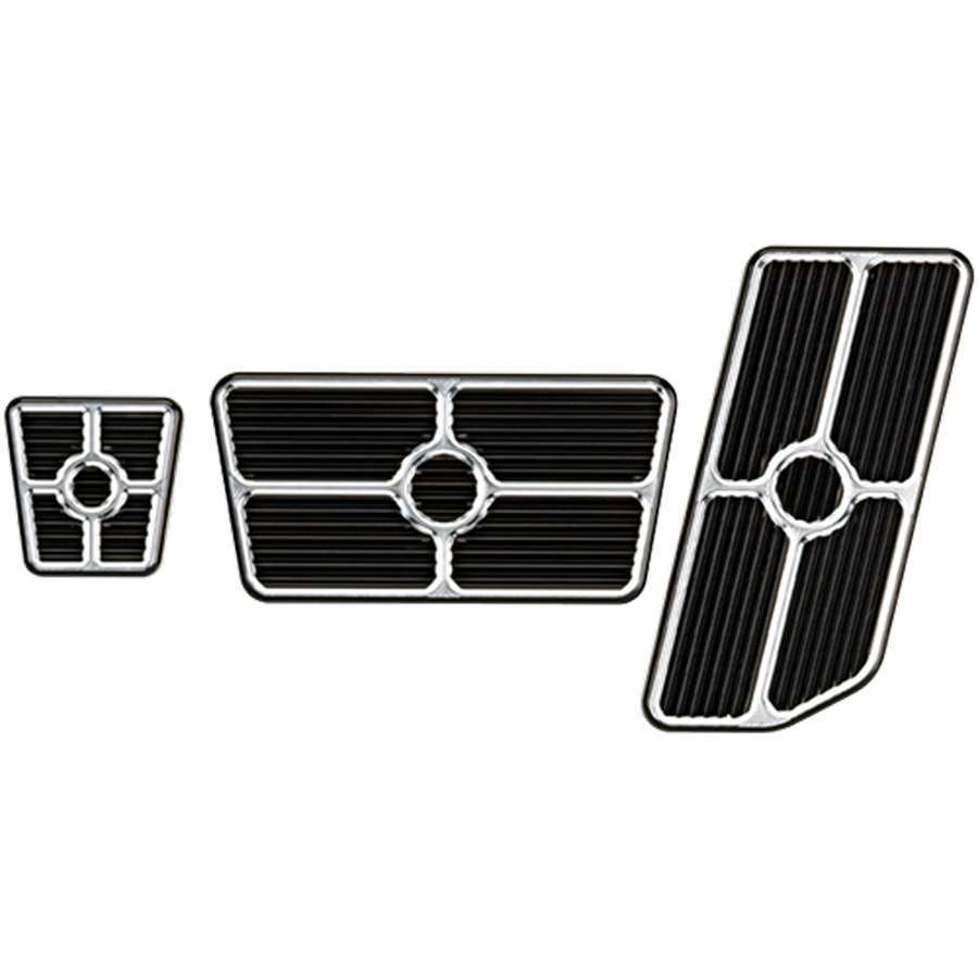 Billet Specialties Universal Pedal Kit - Gas/Brake - Grooved - Black