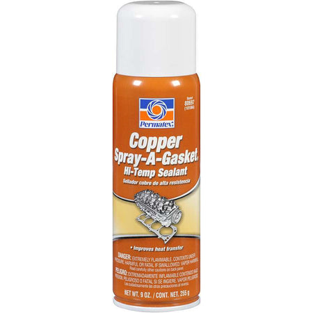 Permatex Copper Spray-A-Gasket Hi Temp Adhesive Sealant - 12 oz. Aerosol Can, 9 oz. Net Wt.