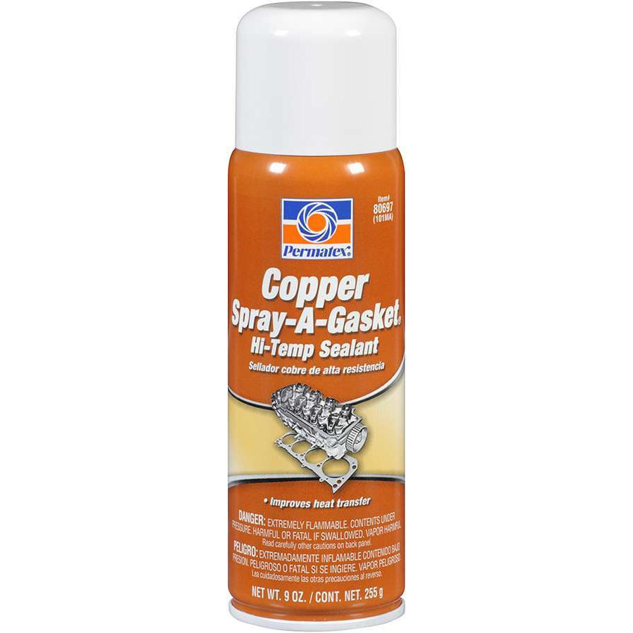 Permatex Copper Spray-A-Gasket Hi Temp Adhesive Sealant - 12 oz. Aerosol Can, 9 oz. Net Wt.