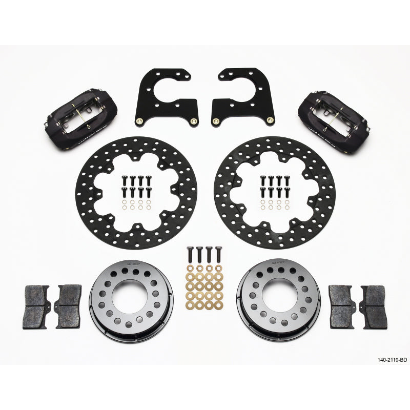 Wilwood Forged Dynalite Rear Drag Brake Kit - Black Anodized Caliper - Drilled Rotor - New Big Ford