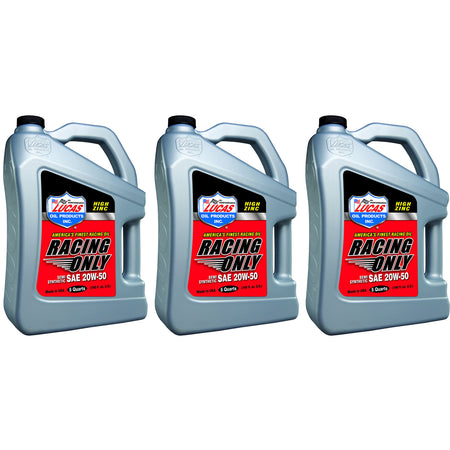 Lucas 20w50 Semi Synthetic Racing Oil 3 x 5 Quart