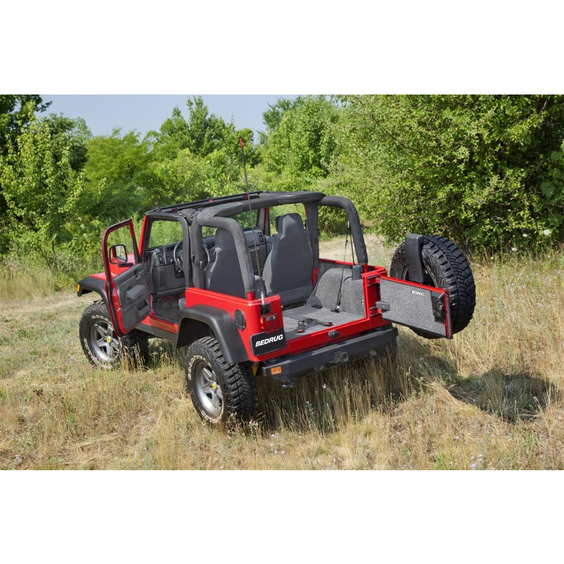 Bedrug Jeep Cargo Liner - Tailgate Included - Composite - Black - Cargo Area - Jeep Wrangler TJ 1997-2006
