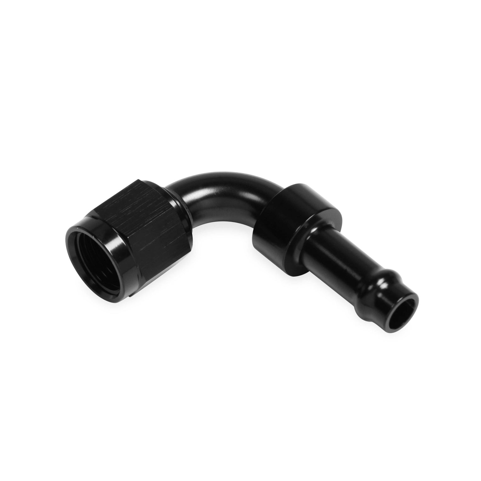 Earl's 90 Degree Hose End - 6 AN Female to 5/16" Barb - Aluminum - Black