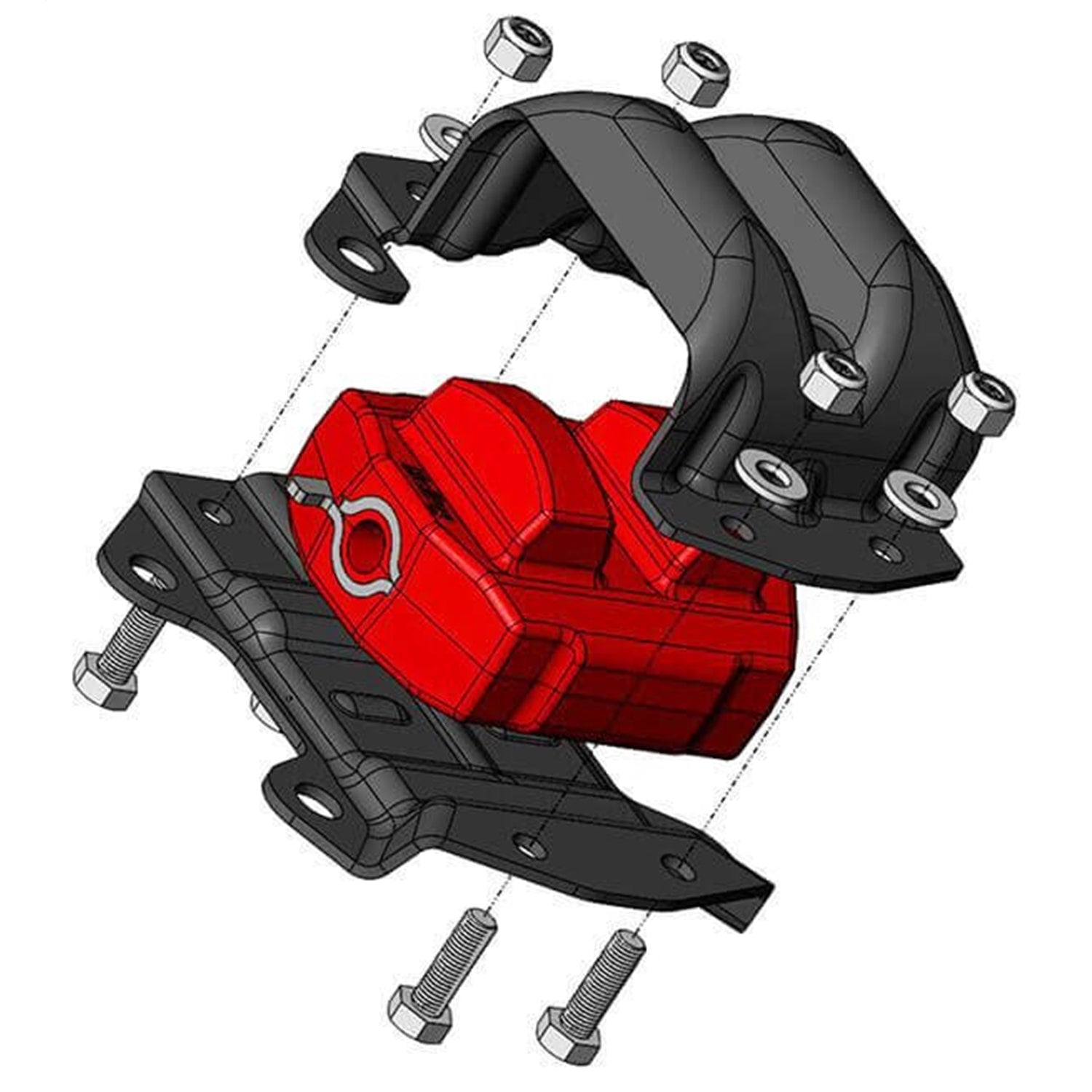 Hooker Polyurethane Motor Mount Insert - Red - Mopar Gen III Hemi/GM LS-Series/LT-Series