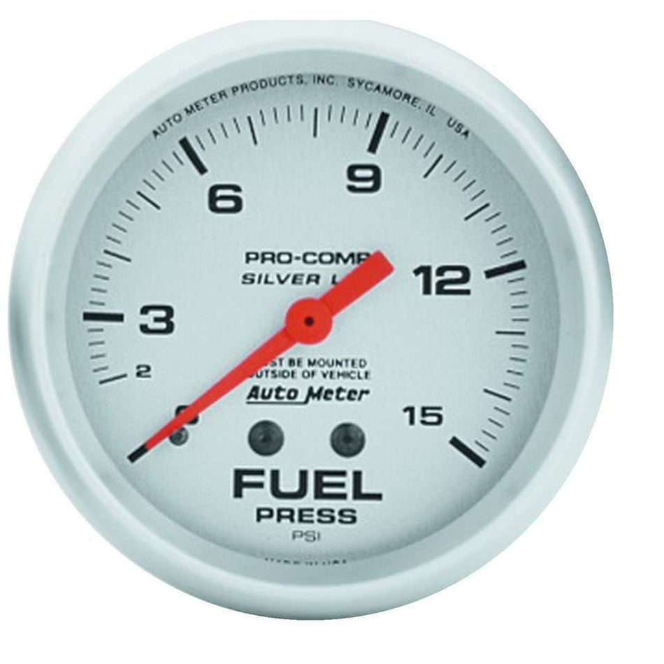 Auto Meter Liquid-Filled Fuel Pressure Gauges - 2-5/8" - 0-15 PSI