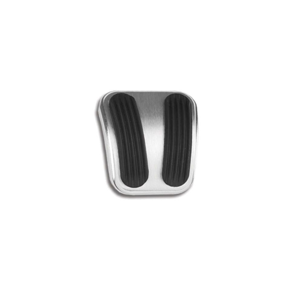 Lokar Curved Parking Brake Pedal Pad - Rubber Pads - Billet Aluminum - Brushed - GM A-Body 1964-75