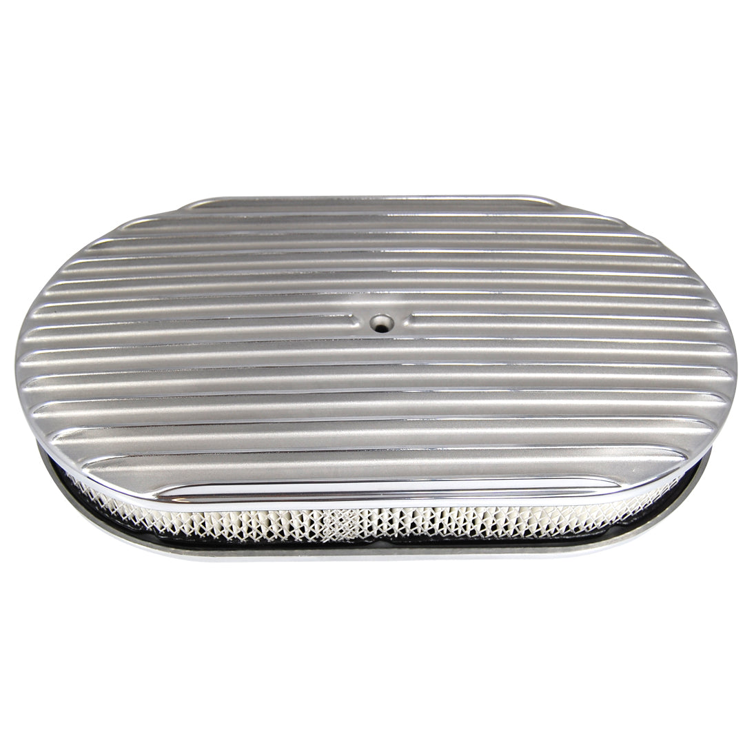 Racing Power Polished Aluminum 15X2 All Finned Air Cleaner Kit Paper