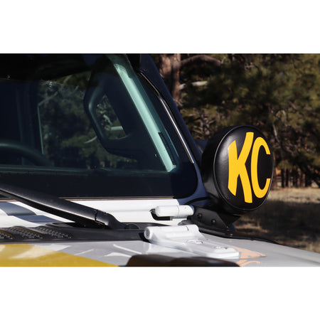 KC HiLiTES Yellow KC Daylighter Logo Light Cover - Plastic - Black - 6" KC Lights