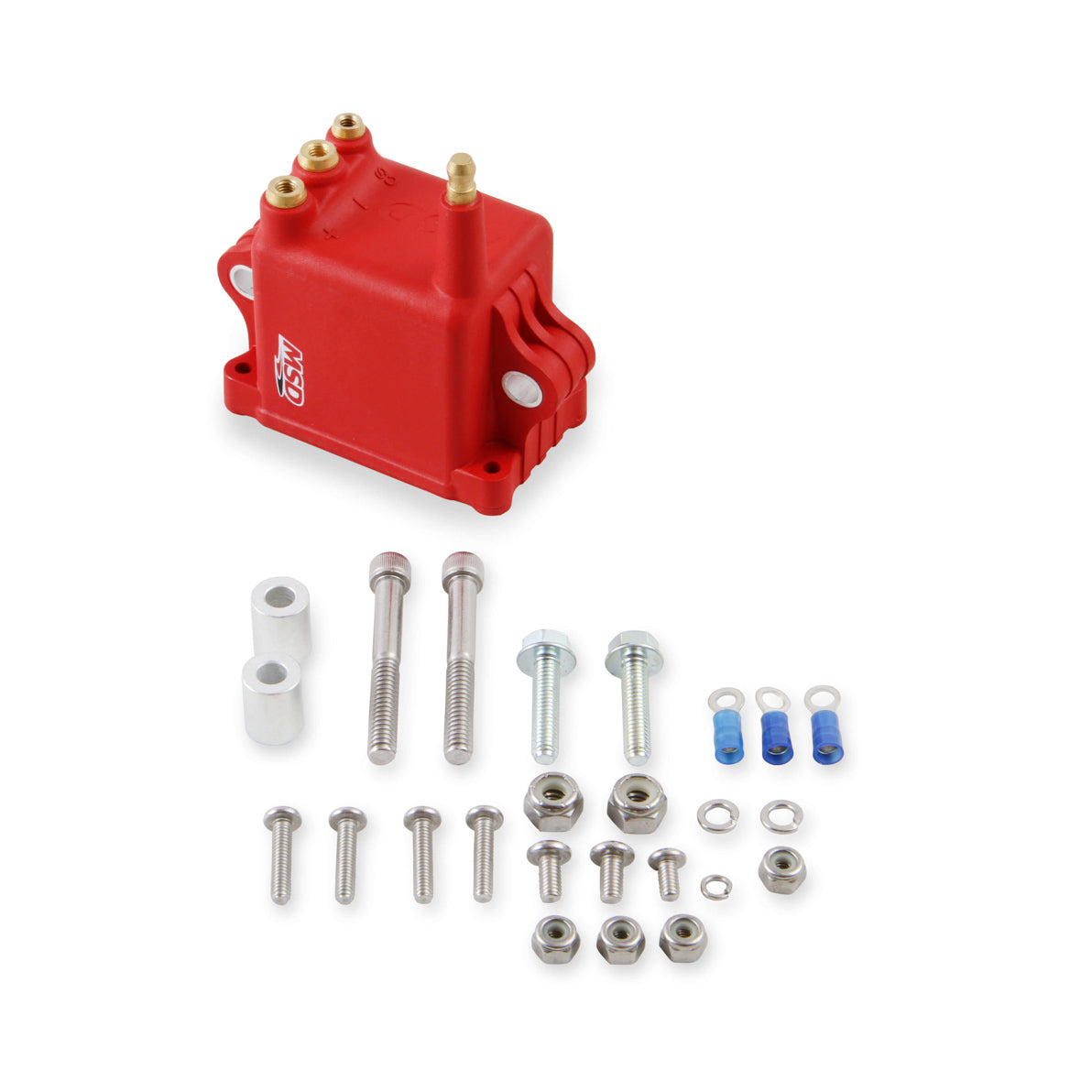 MSD Pro CDI 600 Ignition Coil Pack - Square - 0.064 ohm - Male HEI - 50000V - Red - GM LS-Series