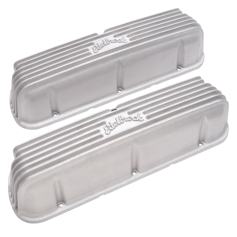 Edelbrock Classic Valve Covers Short Edelbrock Logo Aluminum - Small Block Ford