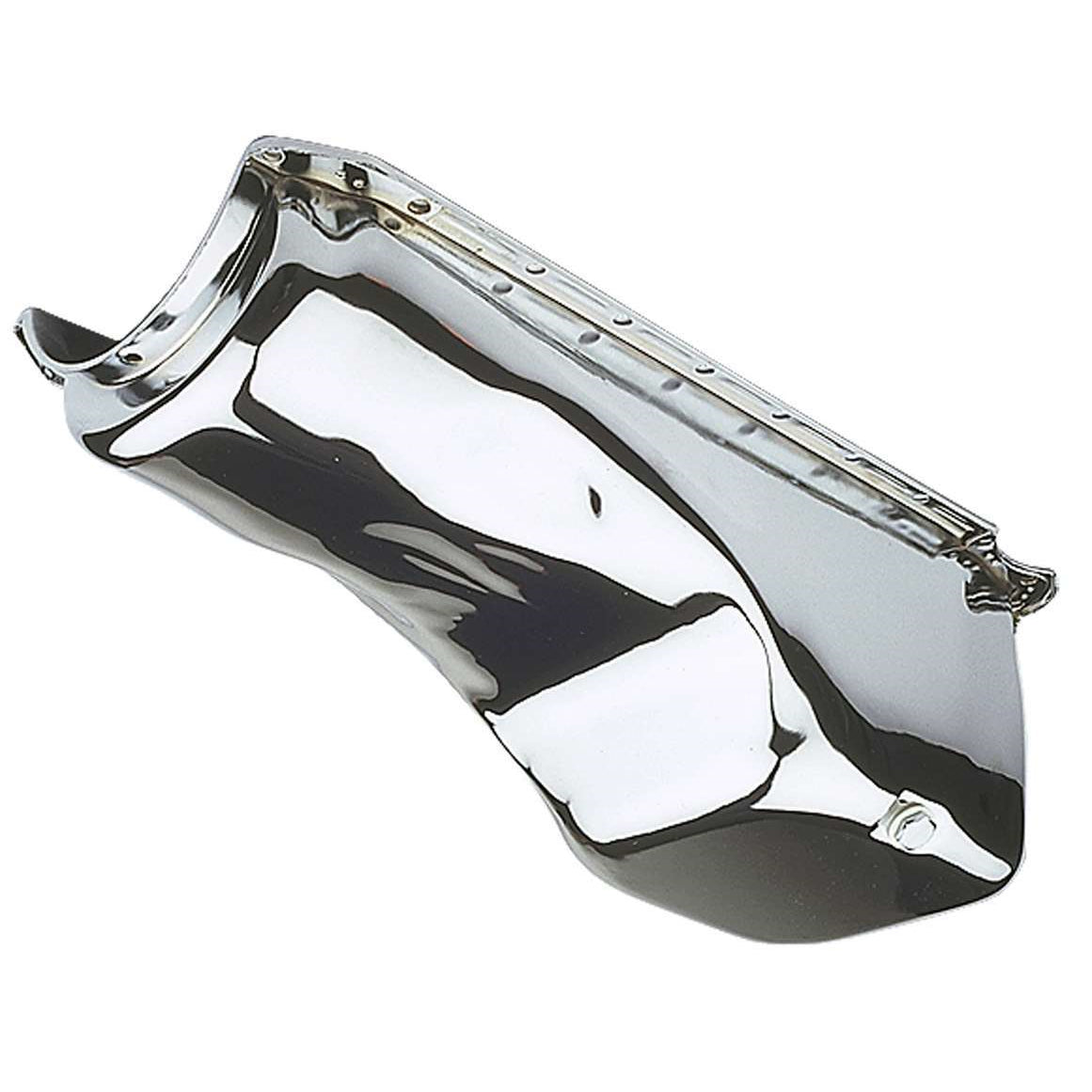 Trans-Dapt OEM Style Rear Sump Oil Pan - 4 Quart - Stock Depth - Chrome - 2 Piece Seal - Big Block Chevy