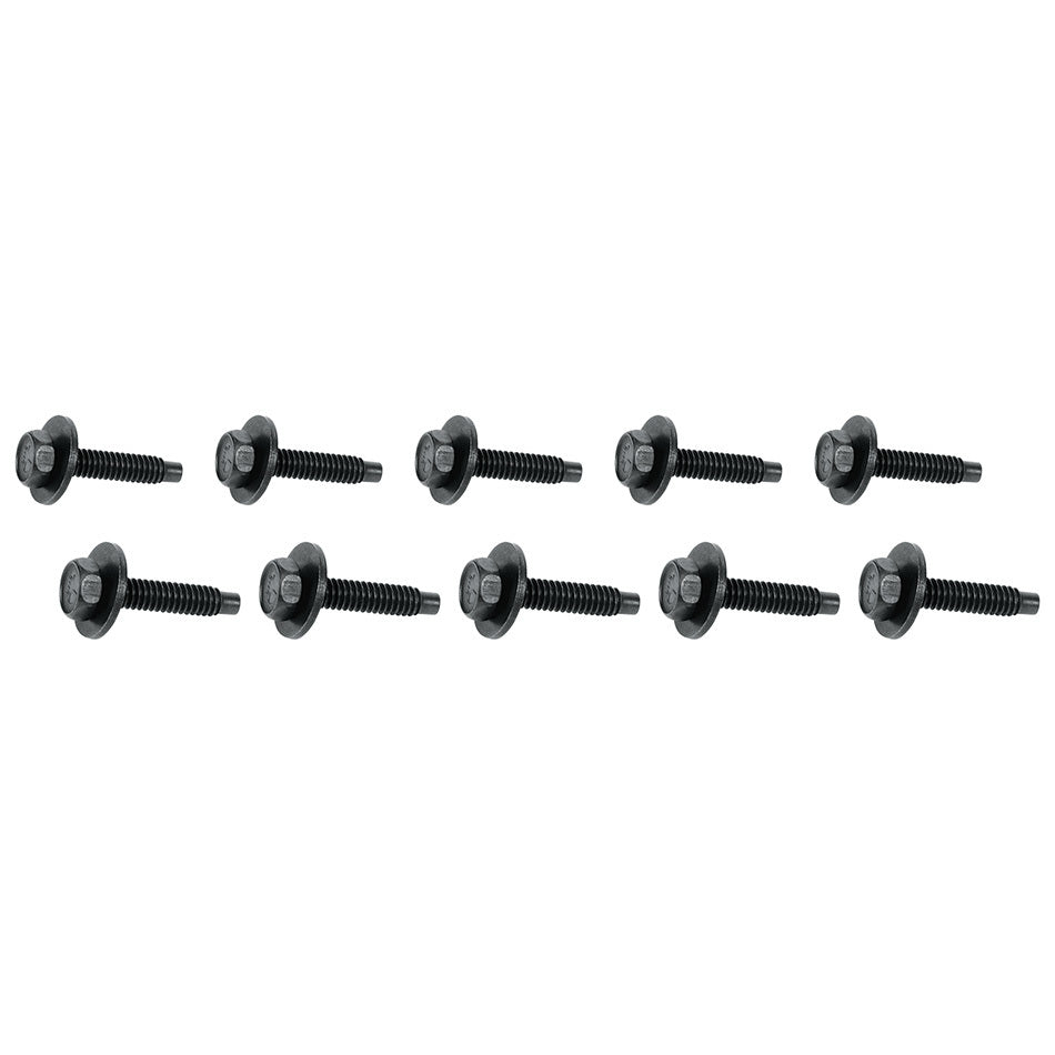 Allstar Performance Body Bolt Kit - 1/4-20" - 1-1/8" Long - Hex Head - Black Oxide (Set of 10)