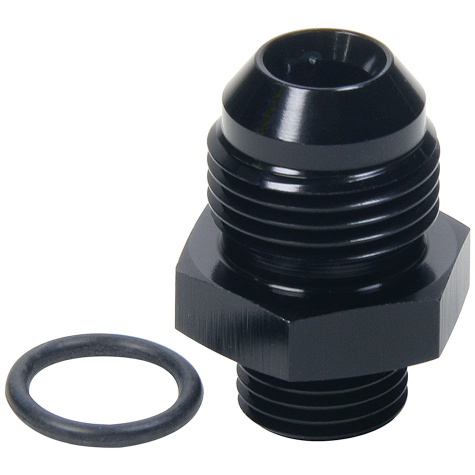 Allstar Performance Straight Adapter - 8 AN Male to 6 AN Male O-Ring - Aluminum - Black Anodize