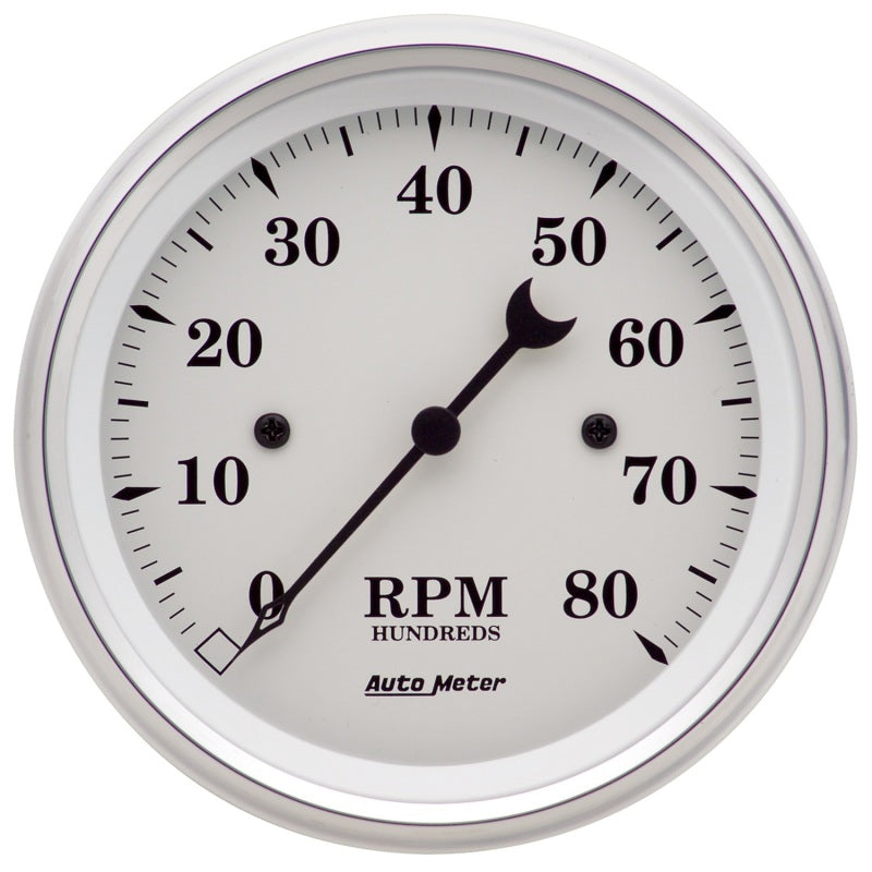 Auto Meter Old Tyme White Electric Tachometer - 3-3/8"
