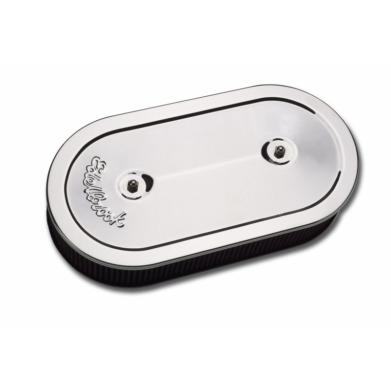 Edelbrock Pro-Flo Chrome Air Cleaner - Oval For Dual-Quads