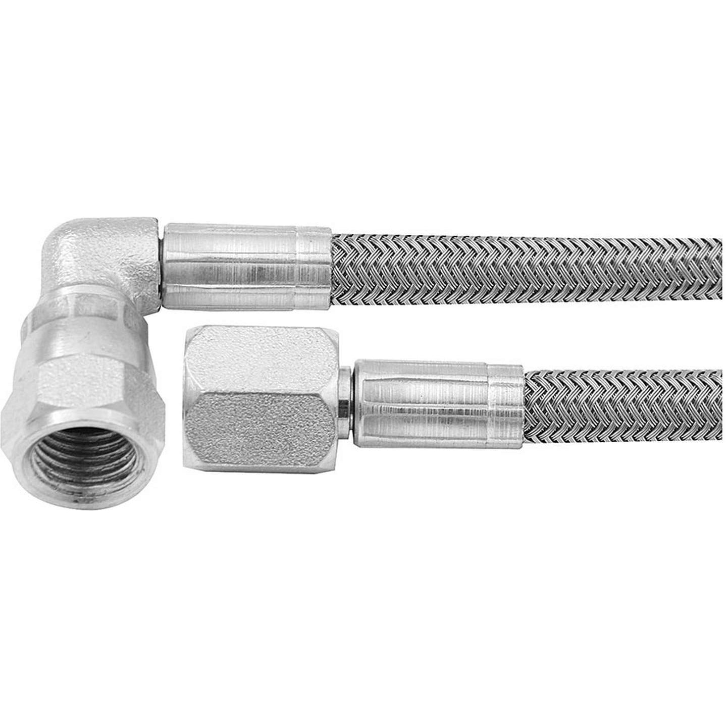 Allstar Performance 12" #4 Braided Stainless Steel Line w/ -4 Straight End / -4 90 End