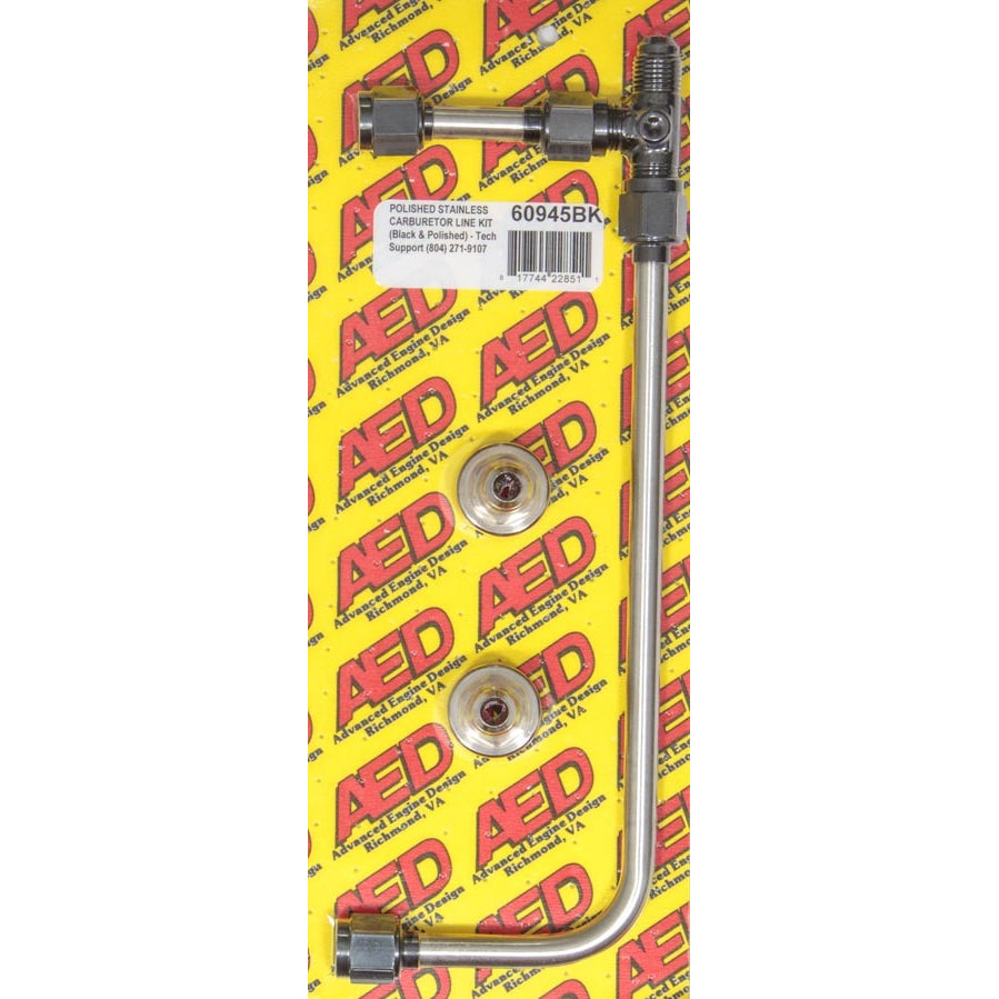 AED Performance Polished S/S 4150 Carb Fuel Line Kit
