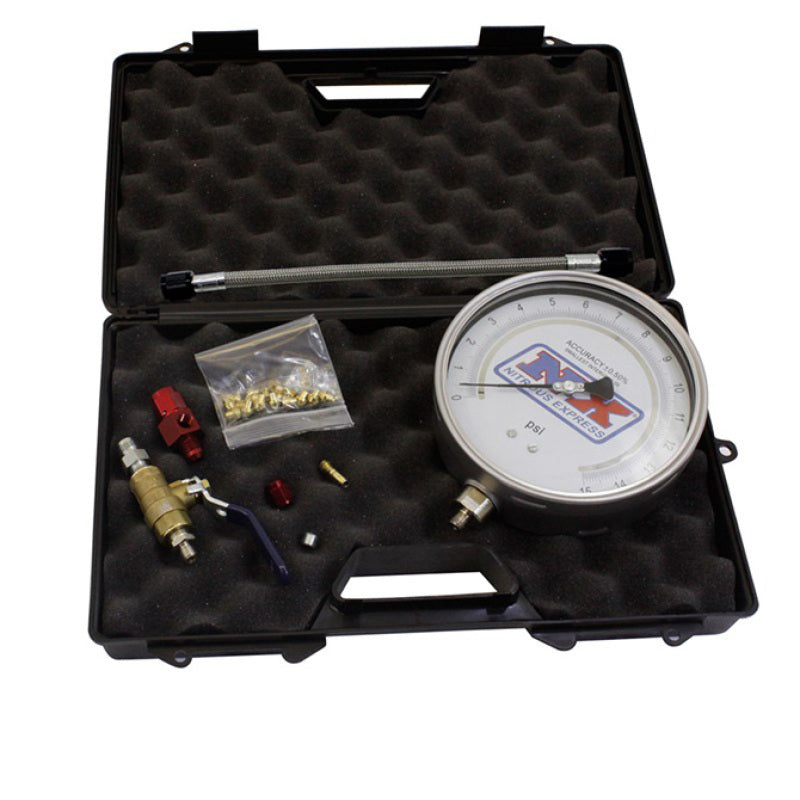Nitrous Express Master Flo-Check Pro Nitrous Pressure Gauge - Includes 6 in. Certified Gauge