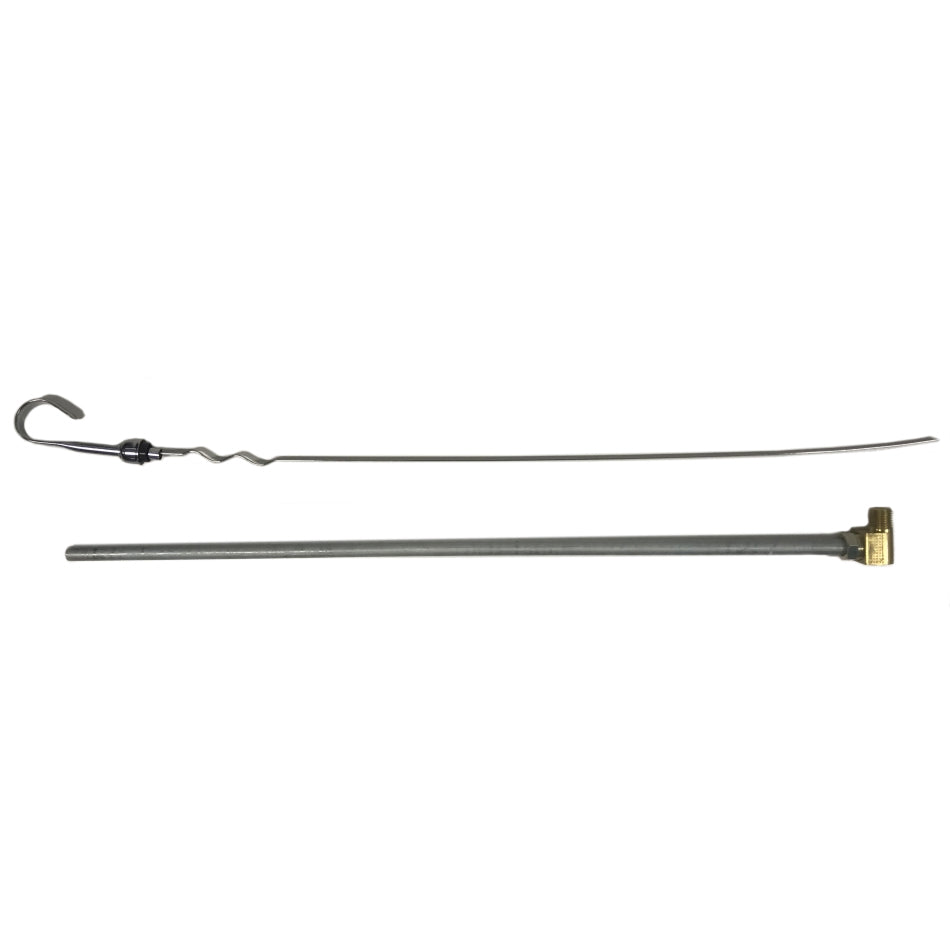 Champ Pans Engine Oil Dipstick - Solid Tube - Pan Mount - Steel - Chrome - Champ Oil Pans - BB Chevy