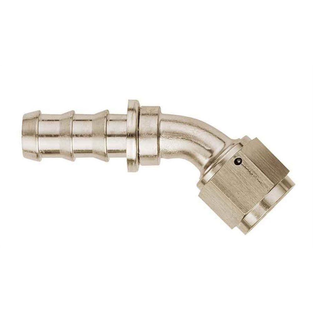 Aeroquip Aluminum -06 AN SOCKETLESS™ 45 Hose End - Nickel Plated