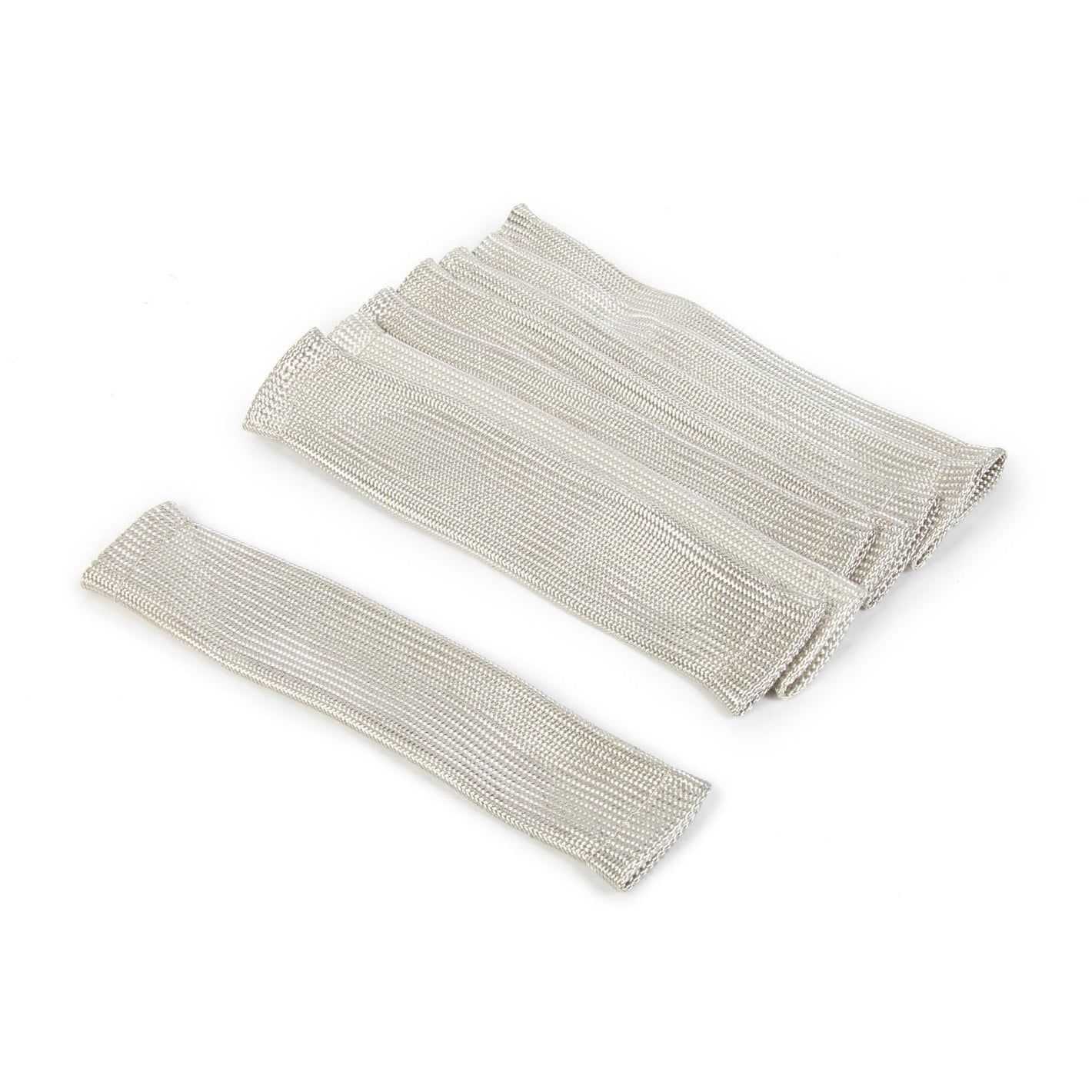 Koolmat KoolSox Spark Plug Boot Sleeve - 8 in Long - Braided Fiberglass - Silver (Set of 8)