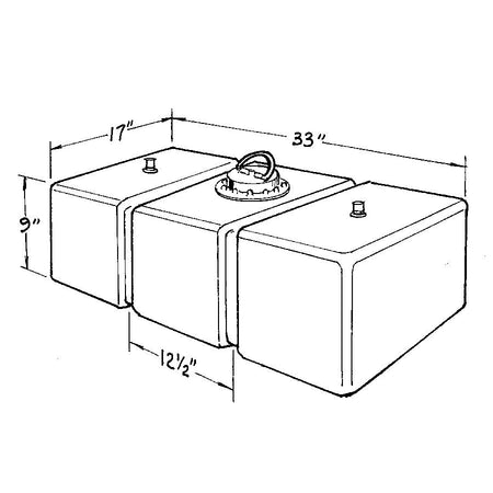 Jaz Products Circle Track 22 Gallon Fuel Cell - 33 in Wide x 17.75 in Deep x 10 in Tall - 8 AN Outlet / Vent - Foam - Black