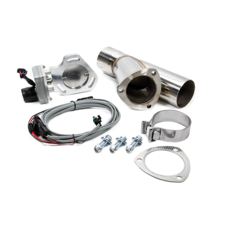 Pypes Performance Exhaust Electric Exhaust Cut-Out Bolt-On 3" Pipe Diameter Hardware/Wire Harness/Y-Pipe Included