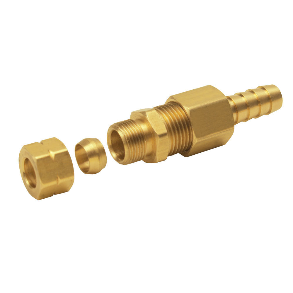 Derale Universal 3/8" Transmission Cooler Line to 3/8" Hose Barb Compression Fitting