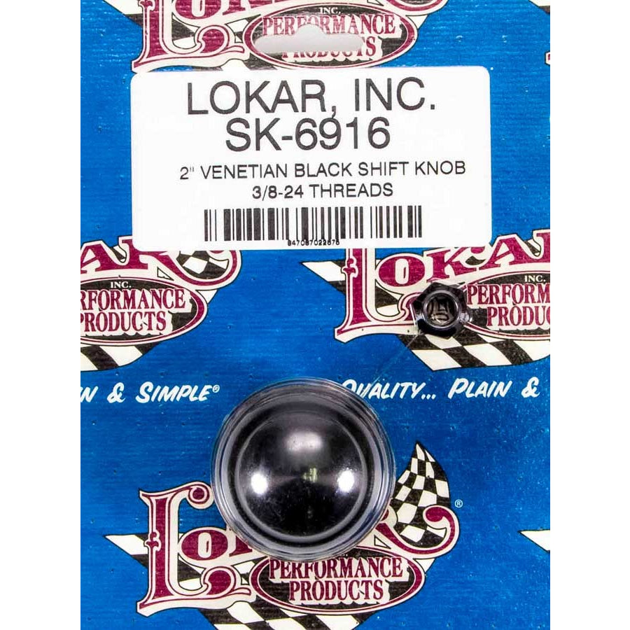 Lokar Venetian Shifter Knob 3/8-16 and 3/8-24" Thread Aluminum Black Anodize - Universal