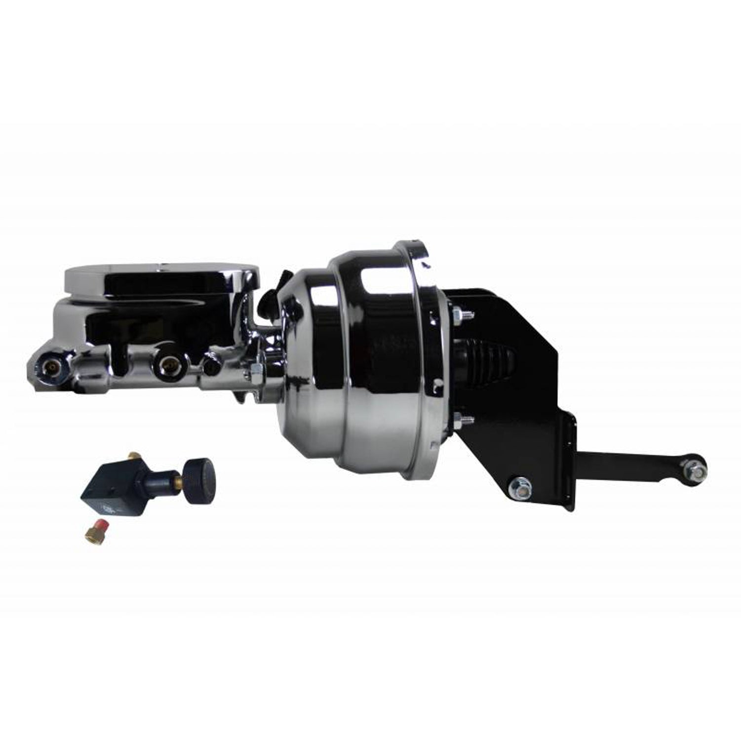 Leed Master Cylinder and Booster - Dual Integral Reservoir - 8" OD - Dual Diaphragm - Steel - Chrome - Mopar