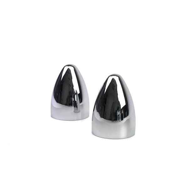 Auto-Loc Bullet Wiper Caps  - 5/8 in Mounting Hole - Chrome (Pair)